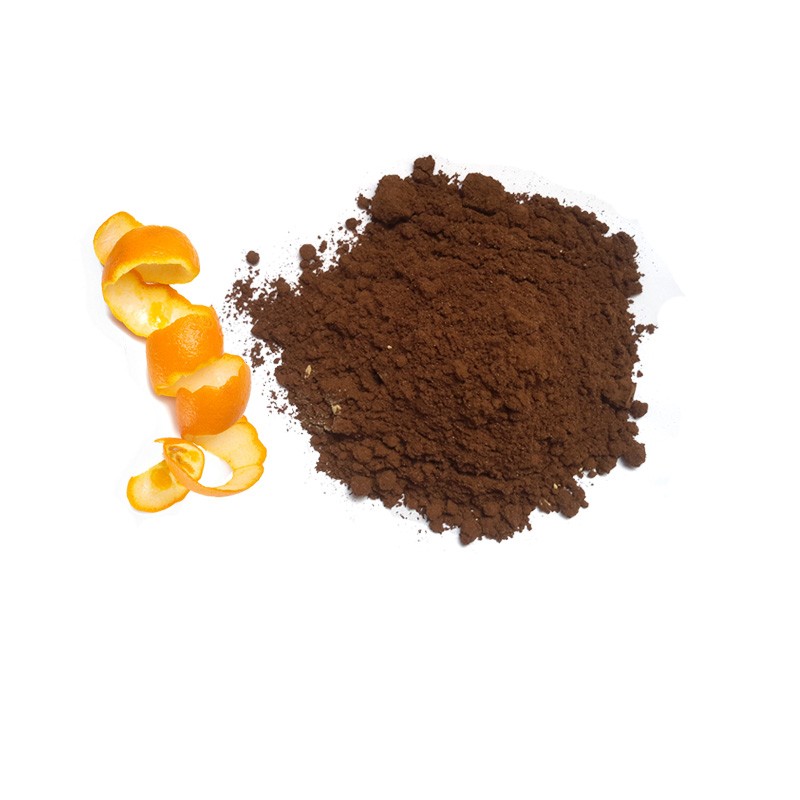 Turkish coffee with orange peel powder