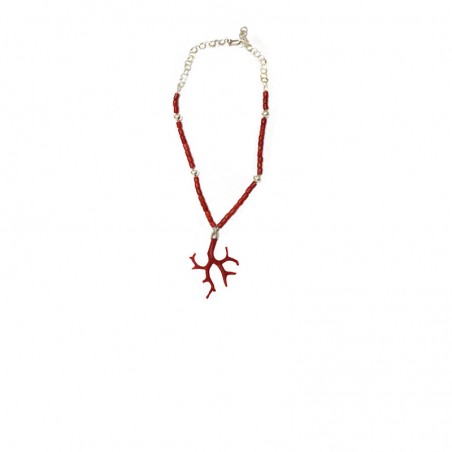 Collier en corail pendentif branche