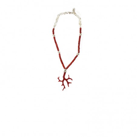 Necklace coral branch pendant