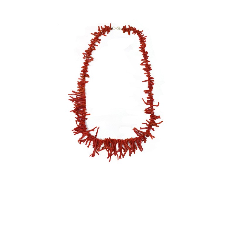 Necklace red coral branch