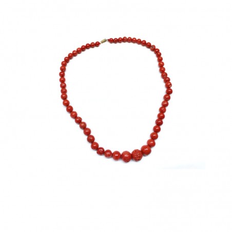 Collier de boules de corail rouge