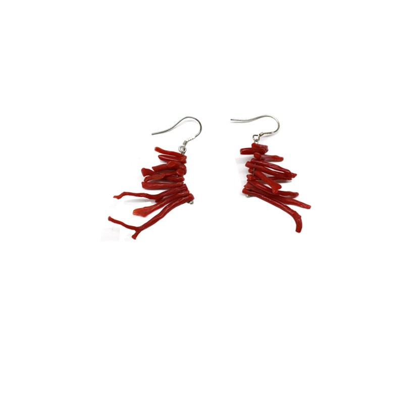 Boucles d'oreilles branches corail