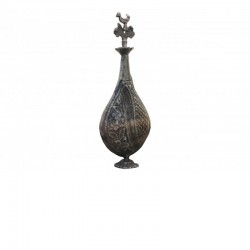 Old silver gourd flask