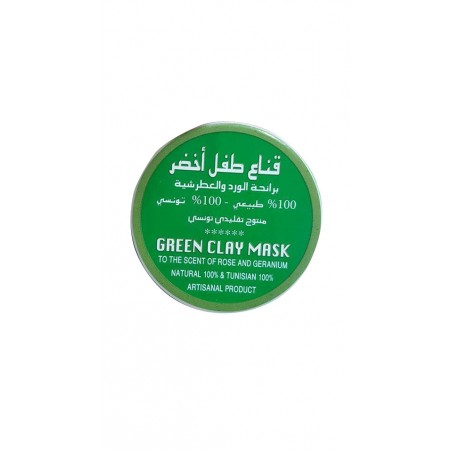 Maske aus grünem Ton