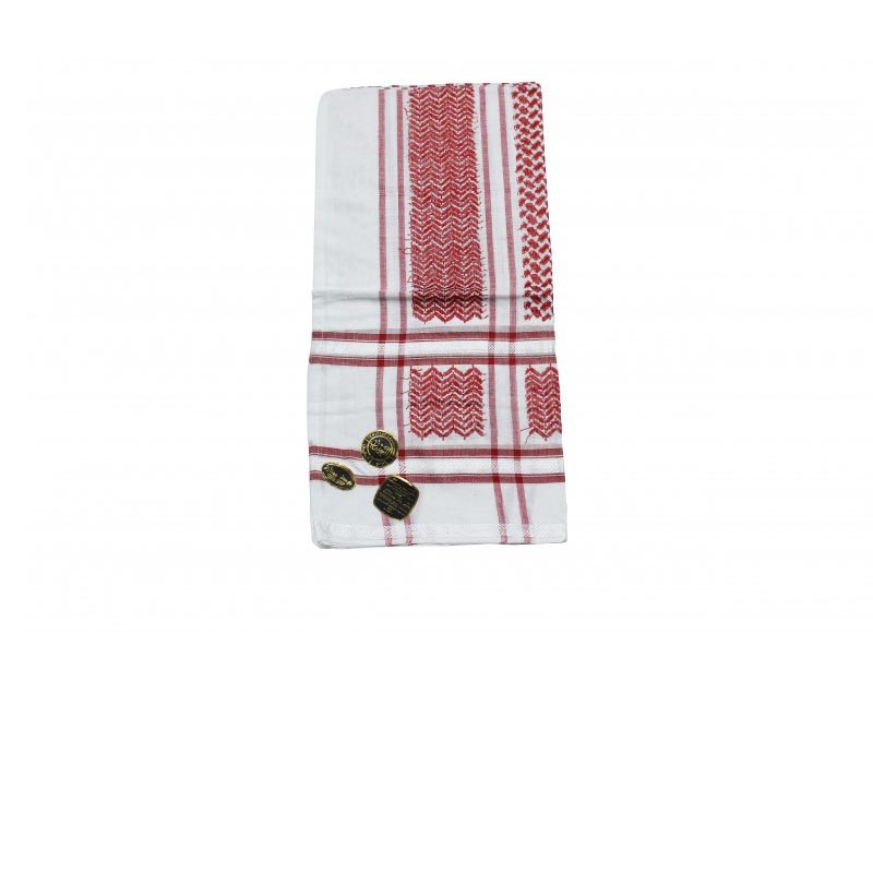 Shemagh Keffieh Cheche Foulard Palestinien Rouge et Blanc : : Mode