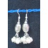 Earring Silver and white stone
