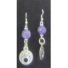 Earring Silver and purple stone